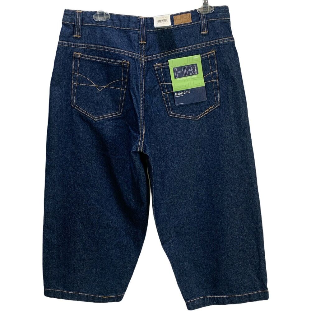 HB Company Women's Capri Denim Pants Size 12 Blue Relaxed Fit High Rise NEW